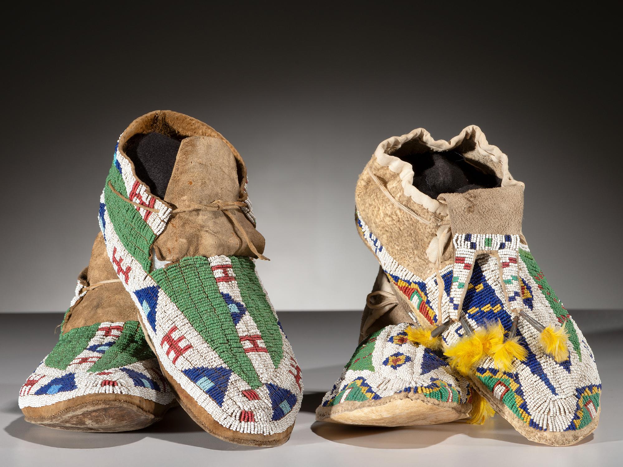 Sioux Beaded Hide Moccasins