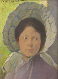 Charles Sprague Pearce (American, 1851-1914) - Lady with a Bonnet