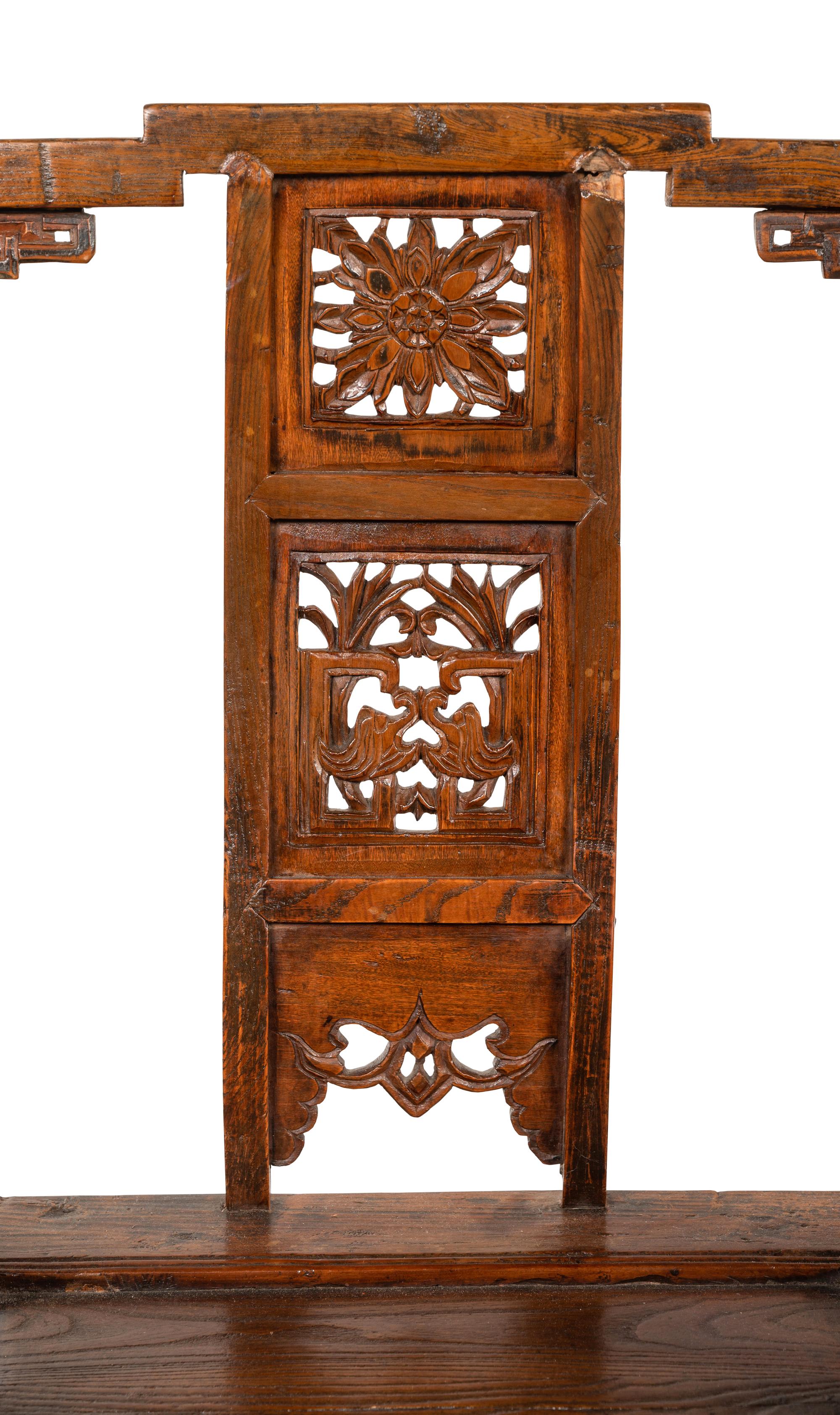 A Pair of Chinese Export Carved Hardwood Armchairs