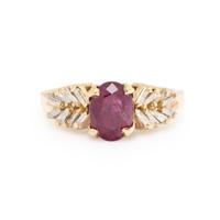 Ruby, Diamond, and Yellow Gold Ring