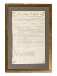 [MASSACHUSETTS]. A group of shipping documents, including a "Policy of Assurance" for cargo aboard the Brig William , 28 October 1794.