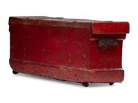 An English Painted Leather Trunk