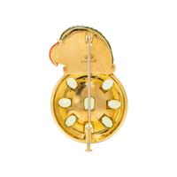 ELIZABETH GAGE, MULTIGEM AND YELLOW GOLD PARROT BROOCH