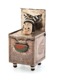 Kosa in the Box, Silver and Mosaic Inlay Lidded Box