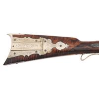 German Silver Mounted Tryon Half Stock Percussion Rifle