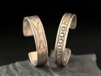 Navajo Stamped and Chiseled Ingot Cuff Bracelets