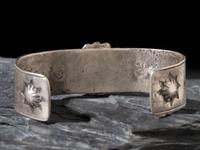Navajo Ingot and Turquoise Cuff Bracelet