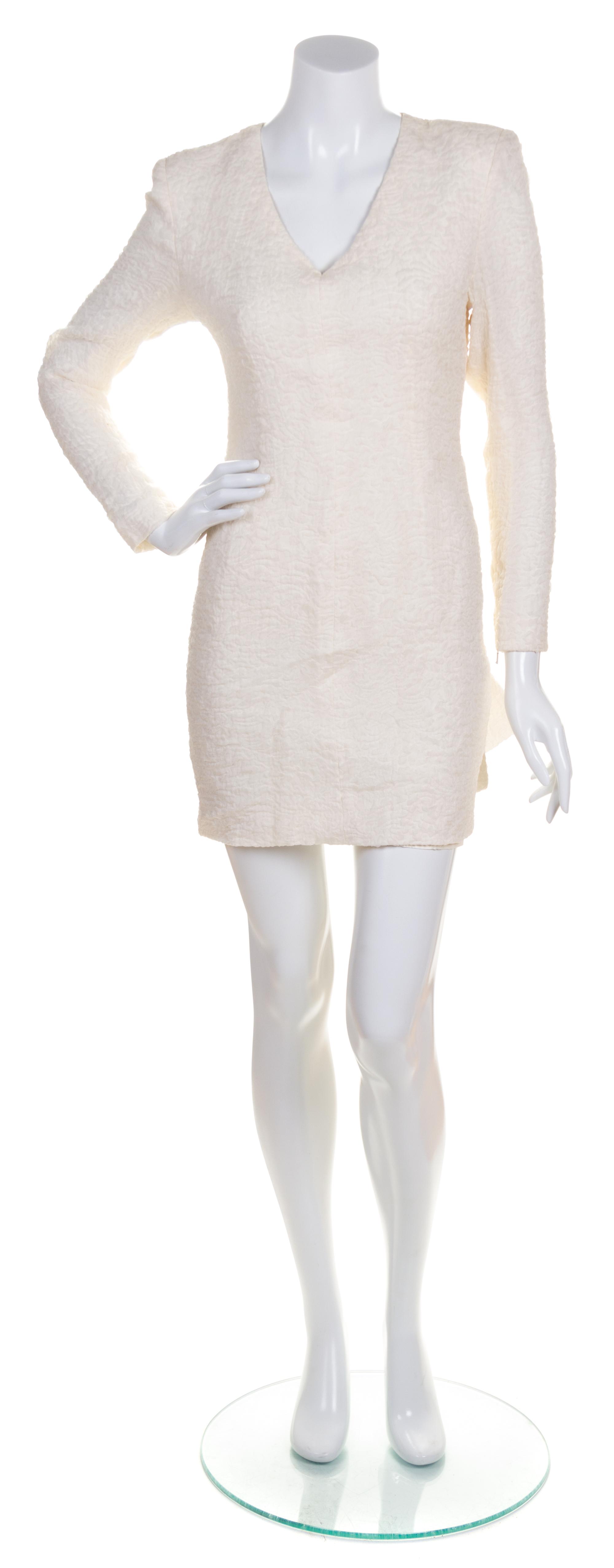A Christian Lacroix White Silk Cocktail Dress, Size 40.