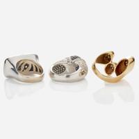A Group of Three Gold and Gemstone Ladies Rings