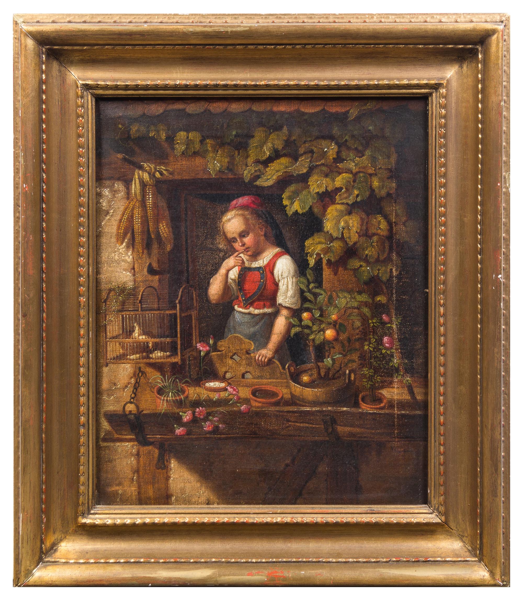 Artist Unknown, (Continental), Girl at the Window