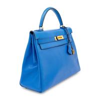 Hermès, Kelly 32 in Bleu France Epsom