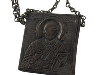 A Greek Orthodox Pilgrim's Scapular, with Icon of St. Nicholas