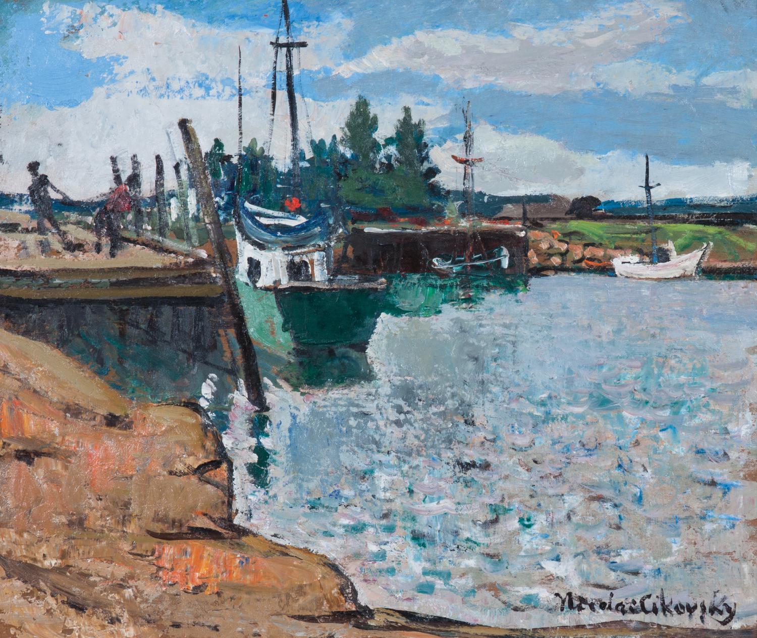 Nicolai Cikovsky, (American, 1894-1984), Sea Port