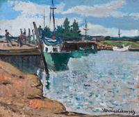 Nicolai Cikovsky, (American, 1894-1984), Sea Port