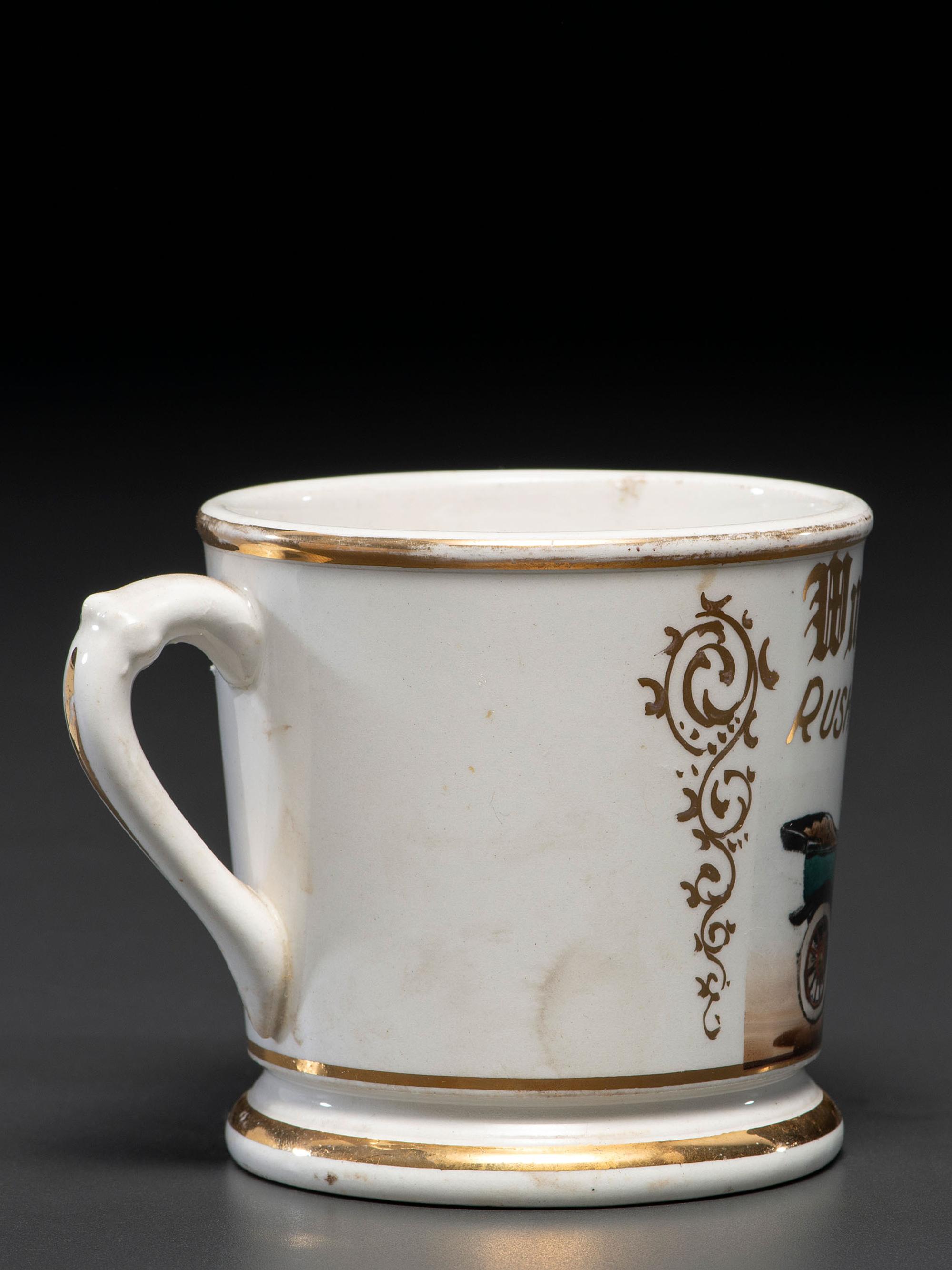 An Automobile Service Worker's Porcelain Occupational Shaving Mug