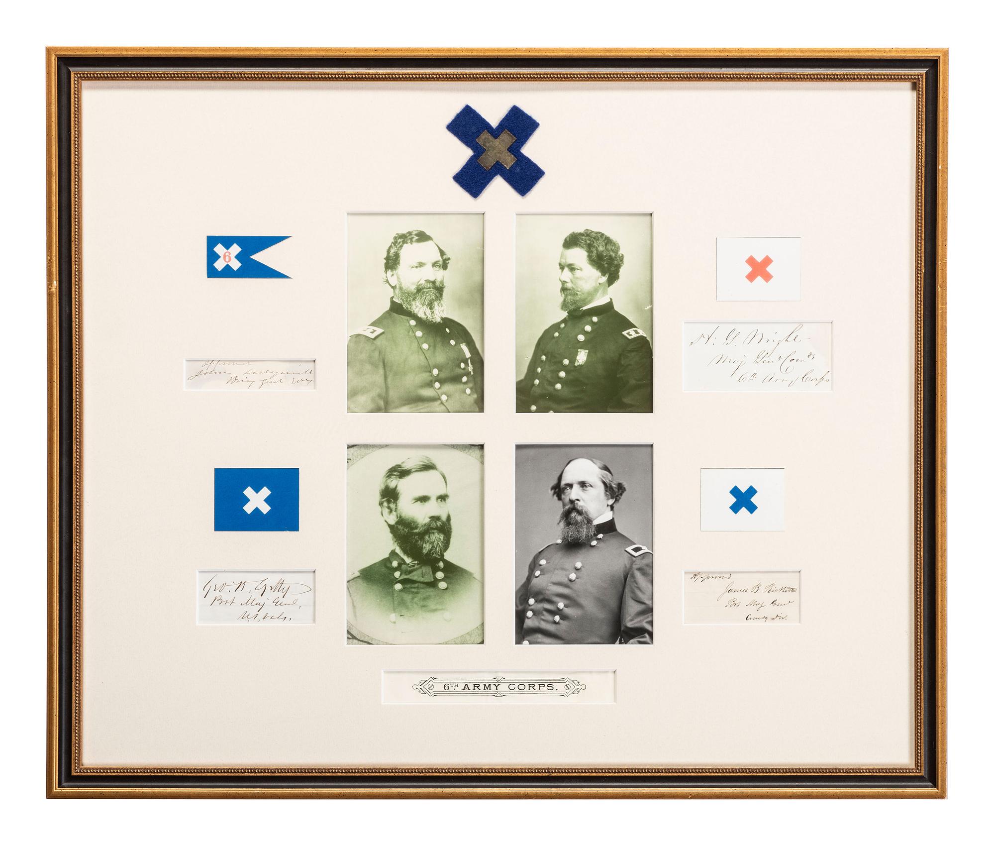 [CIVIL WAR]. 13 autographs of leaders of the Army of Potomac, incl. MEADE, SEDGWICK, and BIRNEY.