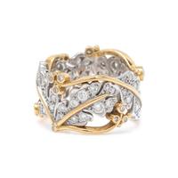 ELIZABETH GAGE, BICOLOR GOLD AND DIAMOND 'FRIENDSHIP' RING
