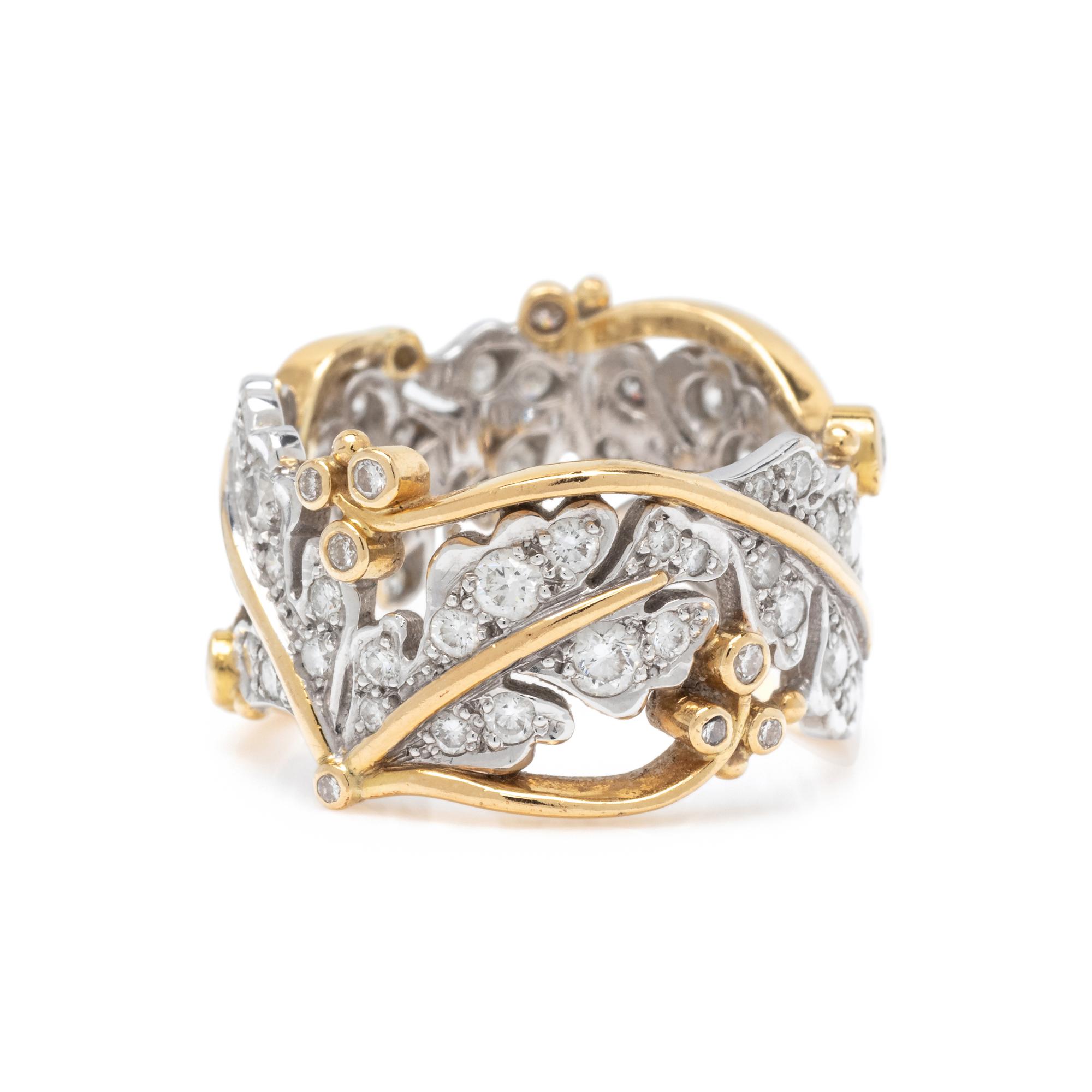 ELIZABETH GAGE, BICOLOR GOLD AND DIAMOND 'FRIENDSHIP' RING