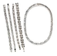 A Collection of Silver Jewelry, 135.00 dwts.