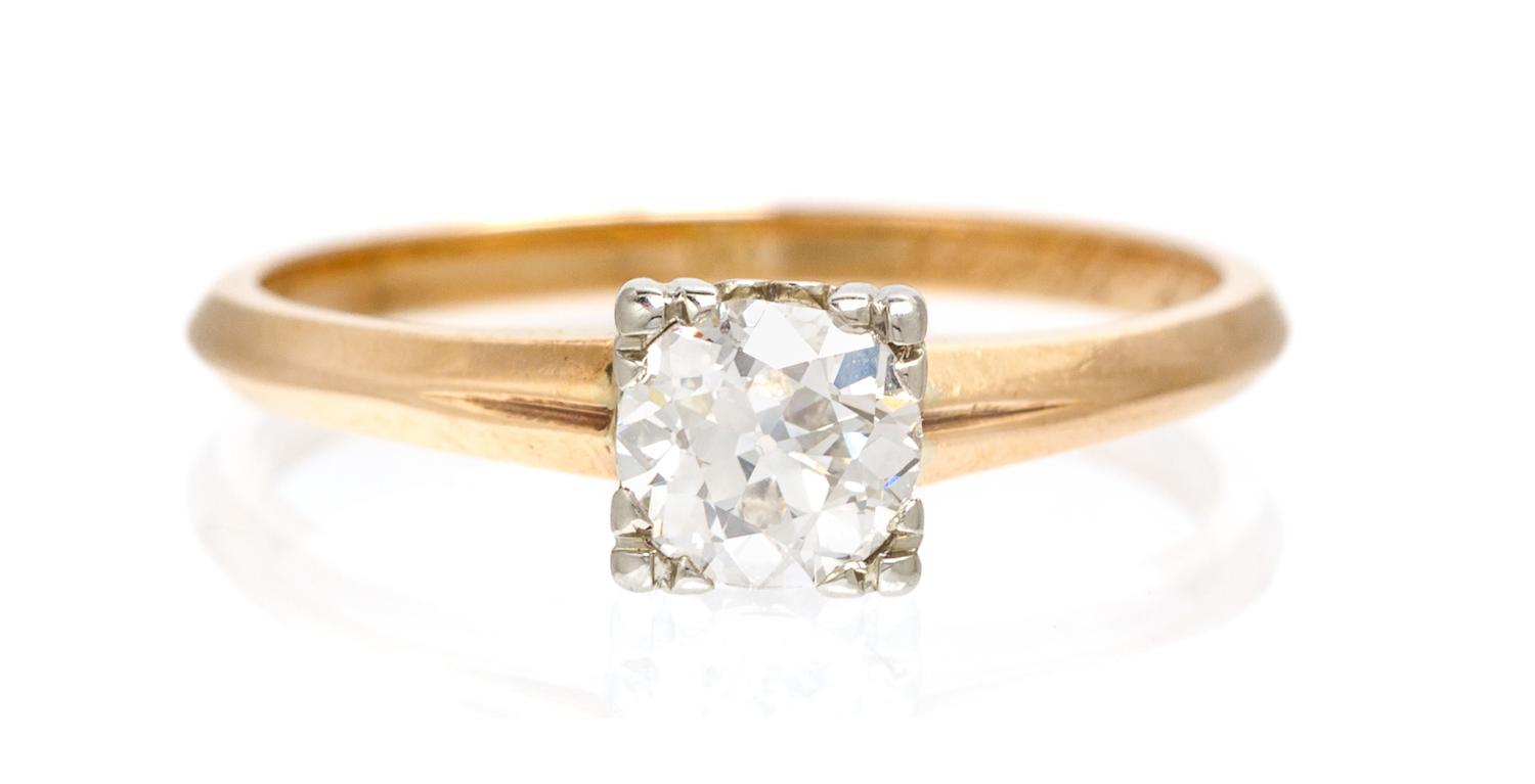 An Antique Yellow Gold and Diamond Ring, 1.30 dwts.