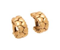 CARTIER, YELLOW GOLD HEART EARCLIPS