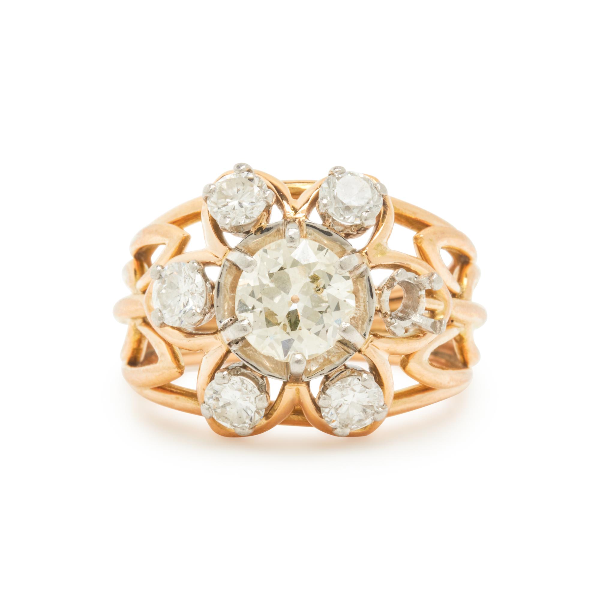 BICOLOR GOLD AND DIAMOND RING