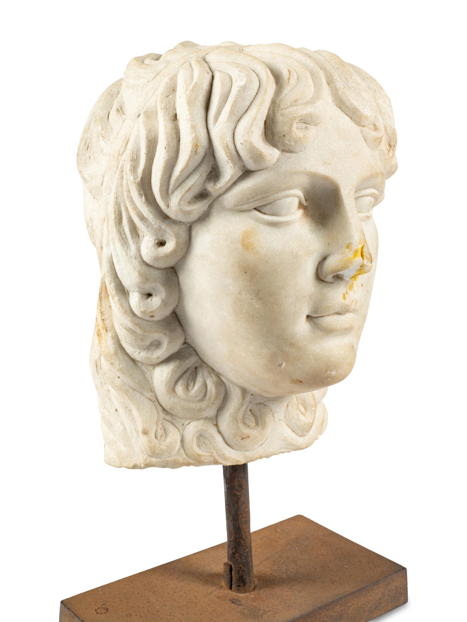 A Continental Marble Portrait Head