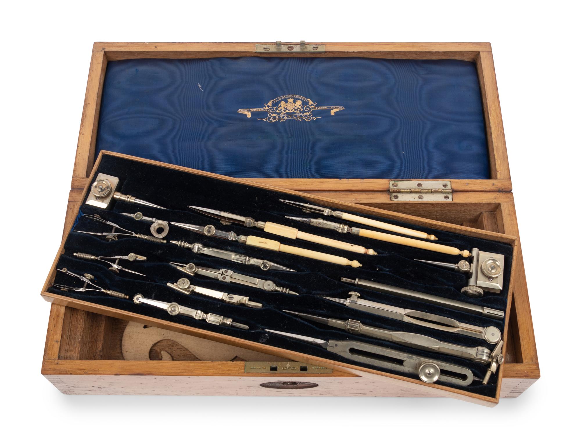 Six Cased Sets of Drawing Instruments