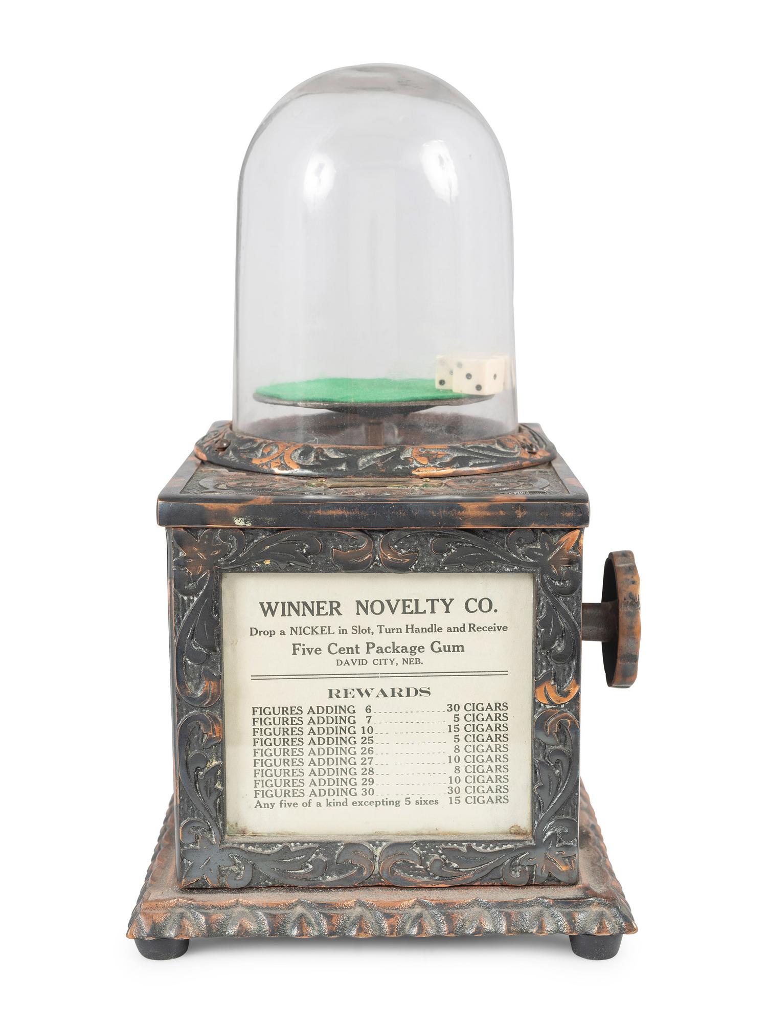 A Winner Novelty Co. 5 Cent Dice Trade Simulator