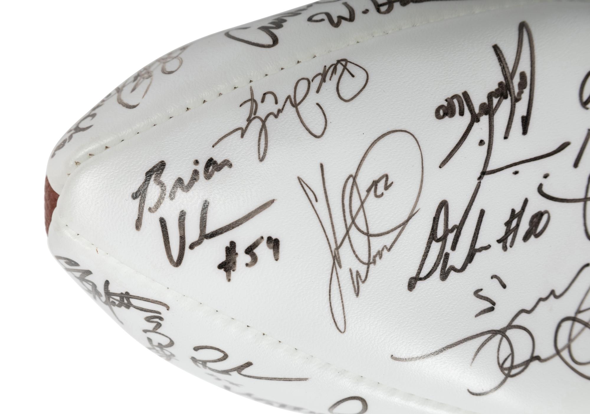 A 2000 Chicago Bears Team Signed Autograph Football - Brian Urlacher Rookie Season (Beckett Authentication Services Letter),