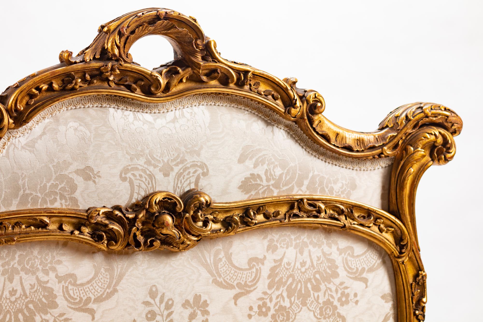 A Louis XV Style Giltwood Firescreen — 19TH CENTURY