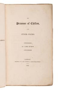 BYRON, George Gordan, 6th Baron (1788-1824). Prisoner of Chillon, and Other Poems . London: John Murray, 1816.