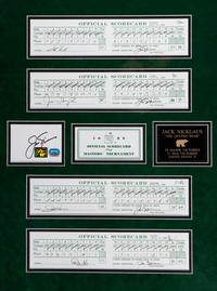 A Jack Nicklaus 1986 Masters Scorecard Signed Autograph Large Format Display,