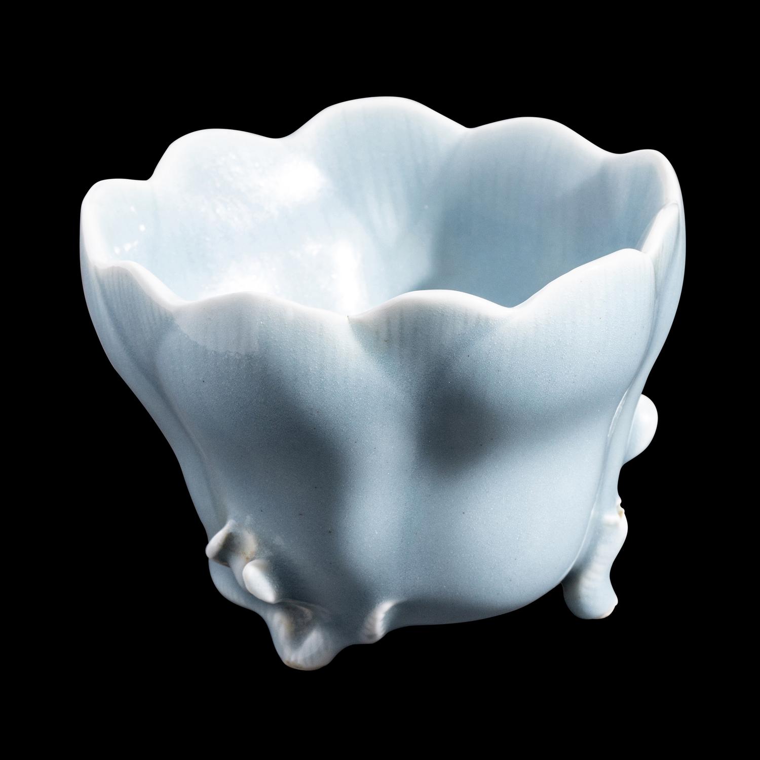 A Chinese Clair-de-Lune Porcelain Floriform Cup