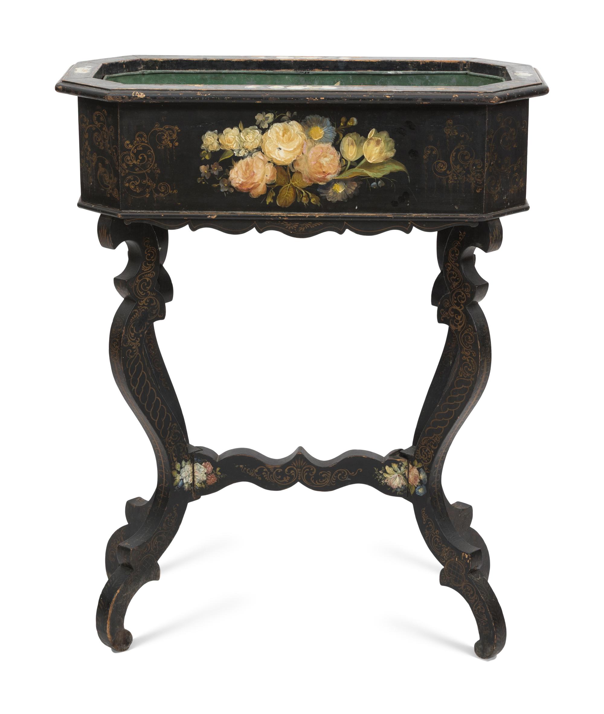 A Victorian Paint-Decorated Jardinière Table