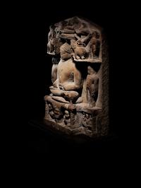 An Indian Red Sandstone Stele of Jainism Mahāvīra
