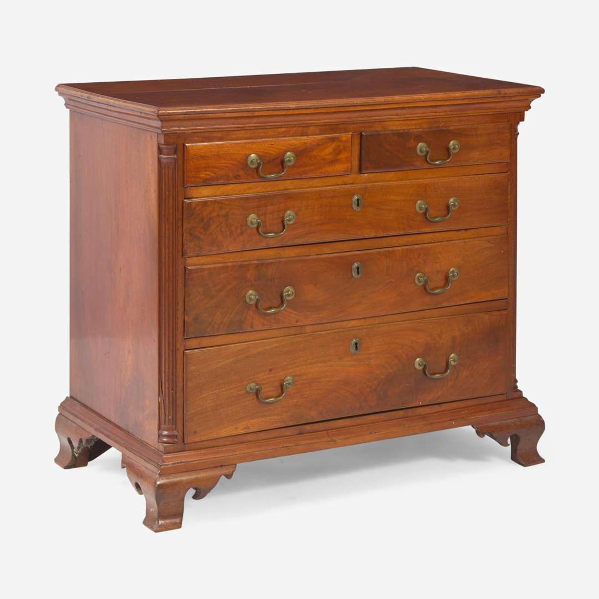 A Chippendale walnut chest of drawers Southeastern Pennsylvania, late 18th century