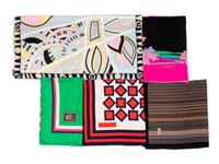 Collection of Nine Designer Scarves, 1980-1990s