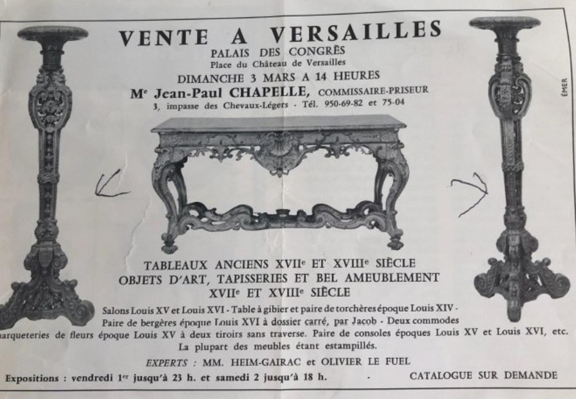 A Pair of Louis XIV Style Carved Oak Torchères