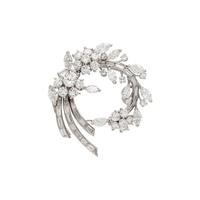 PLATINUM AND DIAMOND FLORAL SPRAY BROOCH