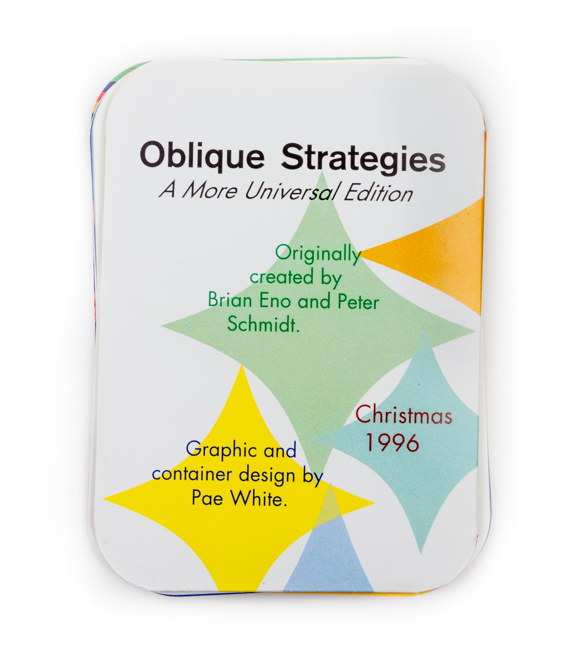 ENO, BRIAN. Oblique strategies. Santa Monica, CA, 1996. Limited