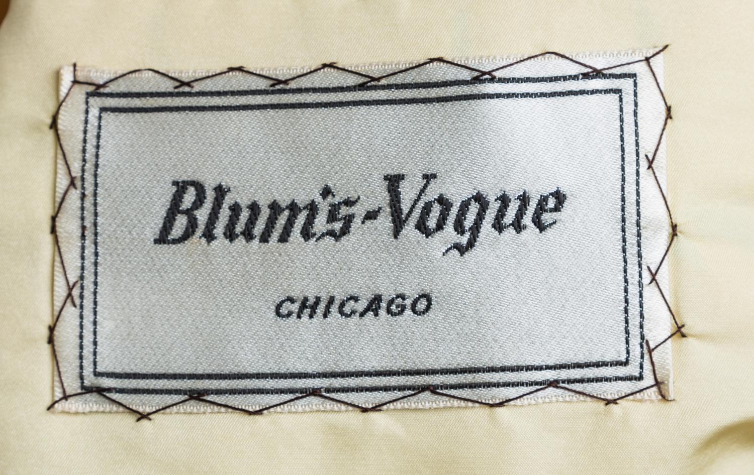 A Blum's-Vogue Yellow Floral Dress and Coat Ensemble, No size.