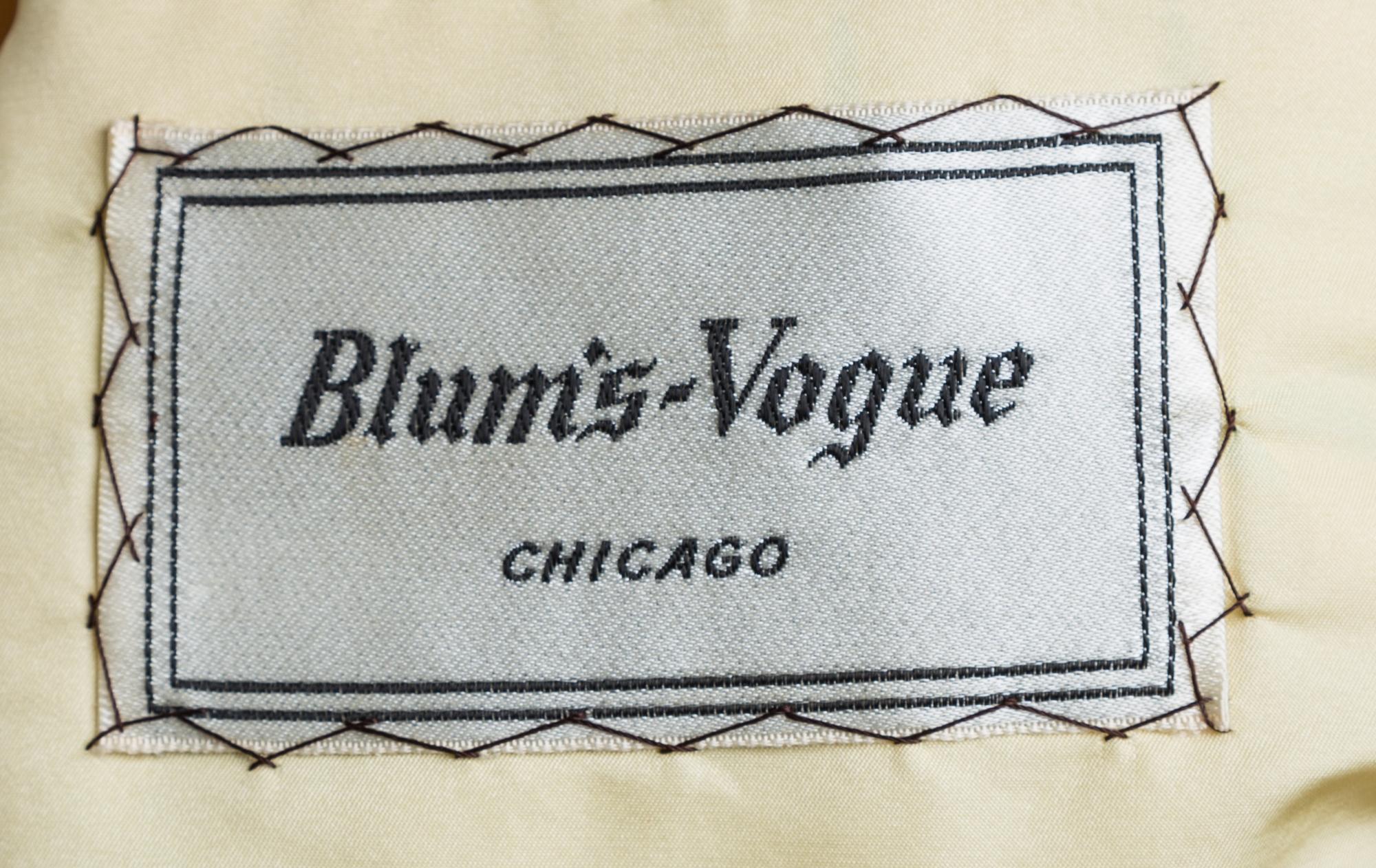 A Blum's-Vogue Yellow Floral Dress and Coat Ensemble, No size.