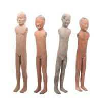 Four Chinese Pottery Figures of Males Height of tallest 23 3/4 inches.