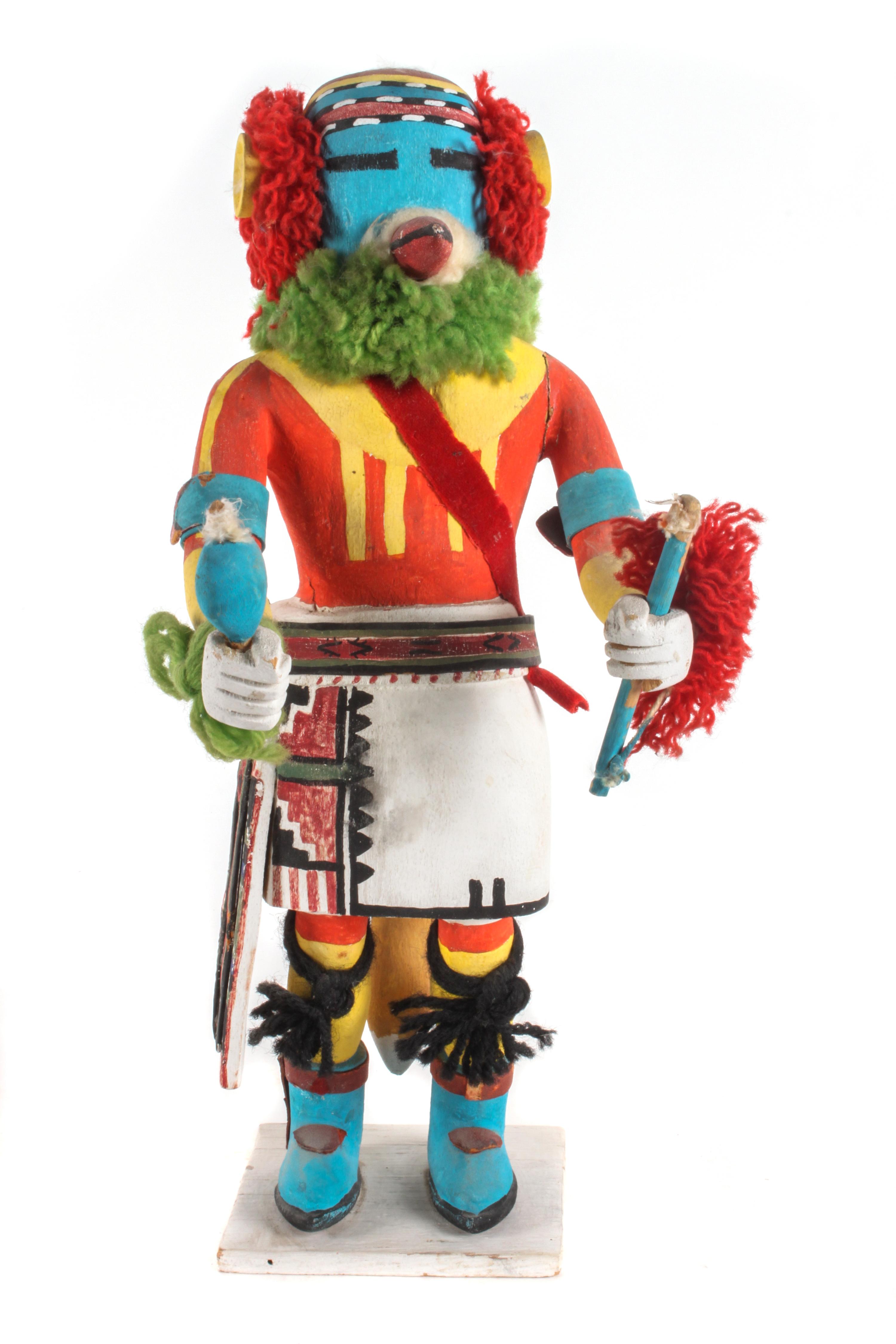 Hopi Polychrome Wood Hummingbird Kachina Height 13 1/2 inches