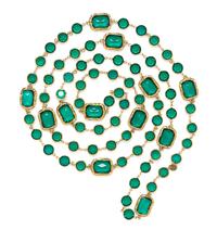 A Chanel Green Crystal Sautoir, 64".