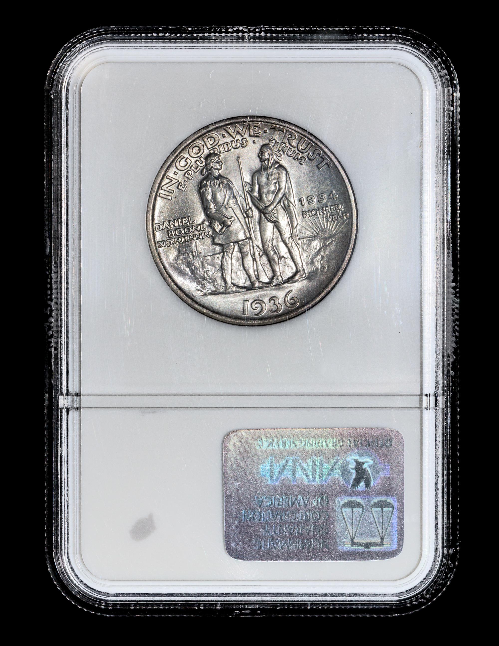A United States 1936-S Daniel Boone Commemorative 50c Coin — NGC graded MS65