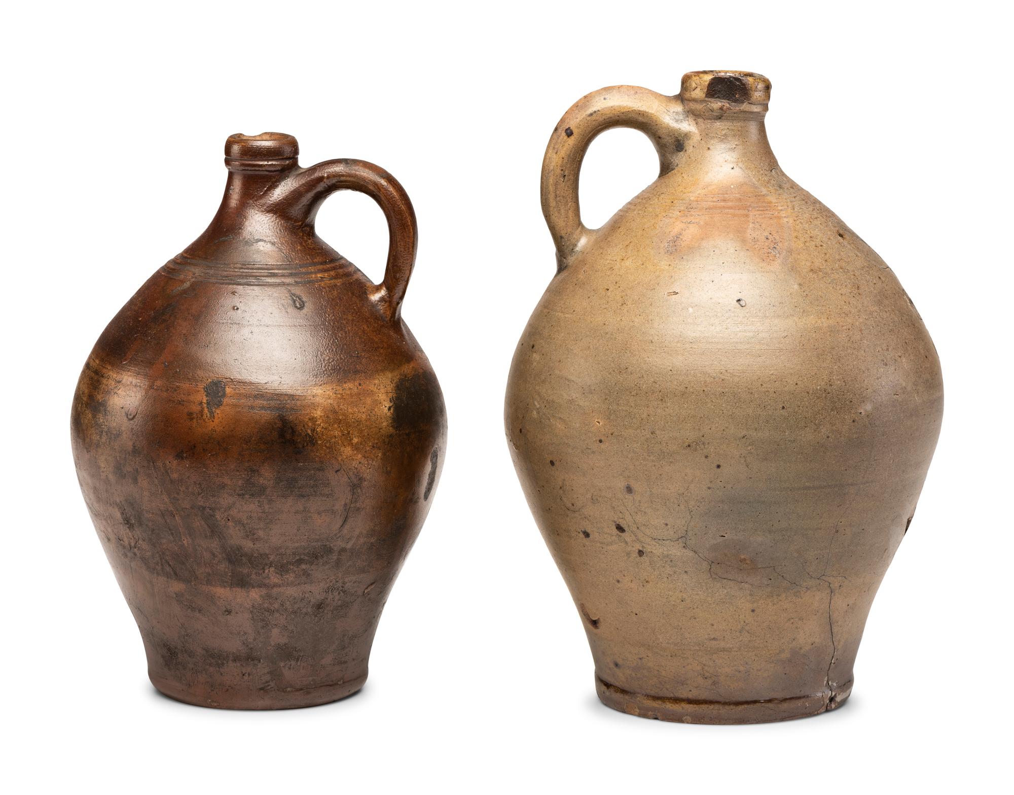 Two Stoneware Jugs, Attributed to Jonathan Fenton
