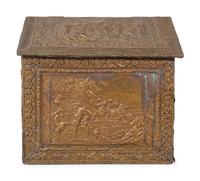 A Victorian Brass Kindling Box