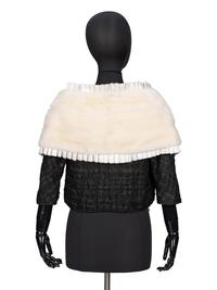 A Fur Stole & a Fur-Trimmed Velvet Wrap